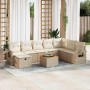Set de sofás de jardín con cojines 9 pzas ratán sintético beige de , Conjuntos de jardín - Ref: Foro24-3325831, Precio: 609,7...