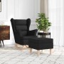 Sillón mecedora con taburete tela negro de , Sillones - Ref: Foro24-3307999, Precio: 238,66 €, Descuento: %