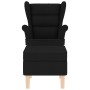 Sillón mecedora con taburete tela negro de , Sillones - Ref: Foro24-3307999, Precio: 238,66 €, Descuento: %