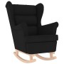 Sillón mecedora con taburete tela negro de , Sillones - Ref: Foro24-3307999, Precio: 238,66 €, Descuento: %