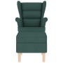 Sillón mecedora con taburete tela verde oscuro de , Sillones - Ref: Foro24-3308002, Precio: 288,48 €, Descuento: %