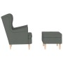 Sillón con taburete reposapiés tela gris oscuro de , Sillones - Ref: Foro24-3307990, Precio: 247,06 €, Descuento: %