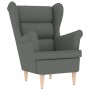 Sillón con taburete reposapiés tela gris oscuro de , Sillones - Ref: Foro24-3307990, Precio: 247,06 €, Descuento: %