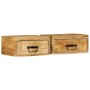 Mesitas de noche de pared 2 uds madera maciza de mango rugosa de , Mesitas de noche - Ref: Foro24-4017455, Precio: 147,04 €, ...