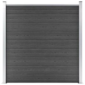 Black WPC fence panel 180x186 cm by vidaXL, fence panels - Ref: Foro24-148972, Price: 321,69 €, Discount: %