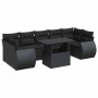 Set de sofás de jardín y cojines 8 piezas ratán sintético negro de , Conjuntos de jardín - Ref: Foro24-3326596, Precio: 579,9...