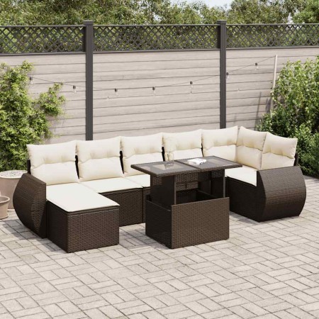 Set sofás de jardín 8 piezas y cojines ratán sintético marrón de , Conjuntos de jardín - Ref: Foro24-3326684, Precio: 554,95 ...