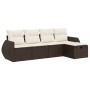 Set comedor de jardín 5 piezas y cojines ratán sintético marrón de , Conjuntos de jardín - Ref: Foro24-3325569, Precio: 341,4...