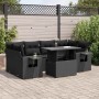 Set de sofás de jardín 7 pzas con cojines ratán sintético negro de , Conjuntos de jardín - Ref: Foro24-3326426, Precio: 552,5...