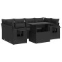 Set de sofás de jardín 7 pzas con cojines ratán sintético negro de , Conjuntos de jardín - Ref: Foro24-3326426, Precio: 552,5...