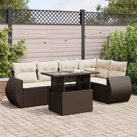 Set sofás de jardín 6 piezas y cojines ratán sintético marrón de , Conjuntos de jardín - Ref: Foro24-3326644, Precio: 474,76 ...