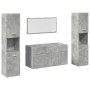 Juego muebles de baño 4 pzas madera contrachapada gris hormigón de , Muebles de baño - Ref: Foro24-3324875, Precio: 181,09 €,...
