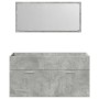 Juego muebles de baño 4 pzas madera contrachapada gris hormigón de , Muebles de baño - Ref: Foro24-3324875, Precio: 181,09 €,...