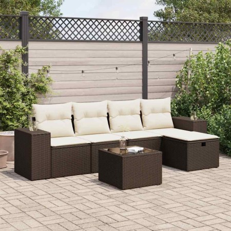 Set sofás de jardín 6 piezas y cojines ratán sintético marrón de , Conjuntos de jardín - Ref: Foro24-3325679, Precio: 386,66 ...