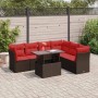 Set sofás jardín y cojines 7 pzas ratán sintético acacia gris de , Conjuntos de jardín - Ref: Foro24-3326175, Precio: 553,76 ...