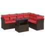 Set sofás jardín y cojines 7 pzas ratán sintético acacia gris de , Conjuntos de jardín - Ref: Foro24-3326175, Precio: 553,76 ...
