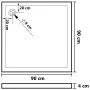 Plato de ducha con puntos ABS blanco 90x90x4 cm de vidaXL, Platos de ducha - Ref: Foro24-148898, Precio: 112,55 €, Descuento: %