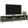 Mueble TV acero laminado en frío verde oliva 202x39x43,5 cm de , Muebles TV - Ref: Foro24-3307159, Precio: 219,58 €, Descuent...