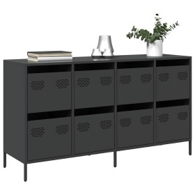 Aparador de acero laminado en frío negro 135x39x73,5 cm de , Aparadores - Ref: Foro24-3307167, Precio: 213,01 €, Descuento: %