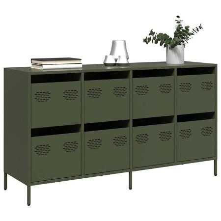 Aparador de acero laminado en frío verde oliva 135x39x73,5 cm de , Aparadores - Ref: Foro24-3307171, Precio: 224,27 €, Descue...