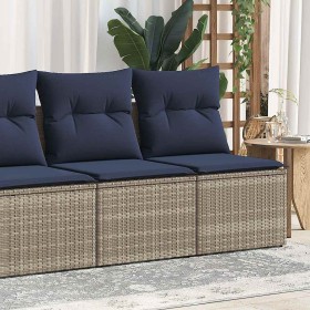 Set sofás jardín y cojines 2 pzas ratán sintético acacia gris de , Conjuntos de jardín - Ref: Foro24-3325247, Precio: 138,45 ...