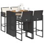 Set bar jardín con cojines 5 pzas ratán sintético acacia negro de , Conjuntos de jardín - Ref: Foro24-3328896, Precio: 527,64...