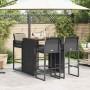 Set bar jardín con cojines 5 pzas ratán sintético acacia negro de , Conjuntos de jardín - Ref: Foro24-3328896, Precio: 527,64...