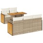 Set sofás jardín y cojines 6 pzas ratán sintético acacia beige de , Conjuntos de jardín - Ref: Foro24-3327663, Precio: 489,03...