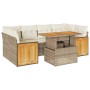 Set sofás jardín y cojines 7 pzas ratán sintético acacia beige de , Conjuntos de jardín - Ref: Foro24-3327677, Precio: 549,00...