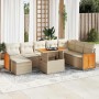 Set sofás jardín y cojines 9 pzas ratán sintético acacia beige de , Conjuntos de jardín - Ref: Foro24-3327747, Precio: 629,90...