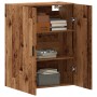 Armario de pared madera de ingeniería envejecida 69,5x34x90 cm de , Aparadores - Ref: Foro24-857292, Precio: 86,08 €, Descuen...