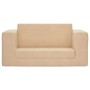 Sofá cama de niños 2 plazas felpa suave crema de , Mobiliario para bebés y niños pequeños - Ref: Foro24-357037, Precio: 57,17...
