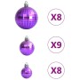 Bolas de Navidad 100 unidades lila Ø3/4/6 cm de , Adornos festivos - Ref: Foro24-4100008, Precio: 18,76 €, Descuento: %