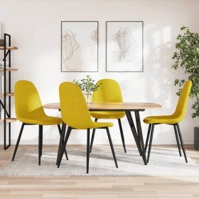 Sillas de comedor 4 uds terciopelo amarillo mostaza en Sillas de comedor | Comprar online en Foru.es