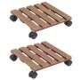 Soporte con ruedas para plantas 2 uds WPC marrón 30x30x7,5 cm de vidaXL, Soportes para macetas - Ref: Foro24-149035, Precio: ...