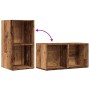 Caja de almacenaje madera de ingeniería envejecida 69,5x34x36cm de , Almacenamiento para CD y DVD - Ref: Foro24-855786, Preci...