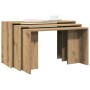 Mesas apilables 3 pzas madera contrachapada color roble artisan de , Mesas auxiliares - Ref: Foro24-858541, Precio: 60,90 €, ...