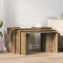 Mesas apilables 3 pzas madera contrachapada color roble artisan de , Mesas auxiliares - Ref: Foro24-858541, Precio: 60,90 €, ...