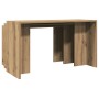 Mesas apilables 3 pzas madera contrachapada color roble artisan de , Mesas auxiliares - Ref: Foro24-858541, Precio: 60,90 €, ...