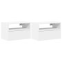 Mesitas de noche de pared 2 unidades blanca 45x26x28,5 cm de , Mesitas de noche - Ref: Foro24-858597, Precio: 68,53 €, Descue...