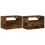 Mesitas de noche de pared 2uds color roble ahumado 45x26x28,5cm de , Mesitas de noche - Ref: Foro24-858605, Precio: 64,09 €, ...