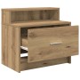 Mesillas de noche con cajón 2 uds roble artesanal 51x31x47 cm de , Mesitas de noche - Ref: Foro24-858685, Precio: 66,47 €, De...