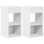 Mesillas de noche con cajón 2 uds blanco 35x34x66,5 cm de , Mesitas de noche - Ref: Foro24-858714, Precio: 63,15 €, Descuento: %