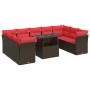 Juego Sofá Jardín 10Piezas con Cojines Marrón Poli Ratán Acacia de , Conjuntos de jardín - Ref: Foro24-3326225, Precio: 758,3...