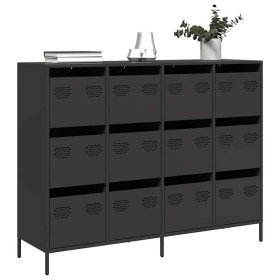 Aparador de acero laminado en frío negro 135x39x103,5 cm de , Aparadores - Ref: Foro24-3307173, Precio: 291,43 €, Descuento: %
