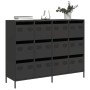 Aparador de acero laminado en frío negro 135x39x103,5 cm de , Aparadores - Ref: Foro24-3307173, Precio: 291,43 €, Descuento: %