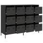 Aparador de acero laminado en frío negro 135x39x103,5 cm de , Aparadores - Ref: Foro24-3307173, Precio: 291,43 €, Descuento: %