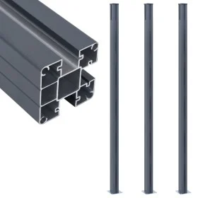 Postes de valla 3 unidades aluminio gris oscuro 185 cm de vidaXL, Postes de cerca - Ref: Foro24-148987, Precio: 224,90 €, Des...
