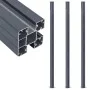 Postes de valla 3 unidades aluminio gris oscuro 185 cm de vidaXL, Postes de cerca - Ref: Foro24-148987, Precio: 224,90 €, Des...