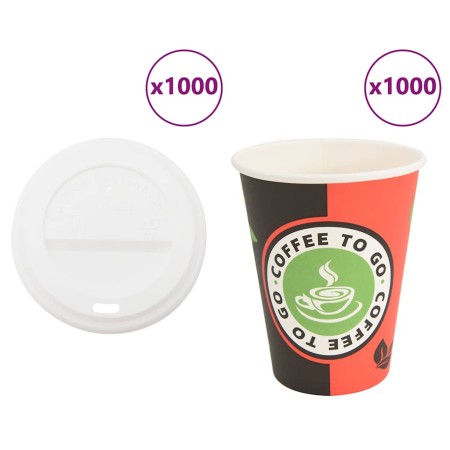 Vasos de café de papel con tapa 1000 uds 4oz 100ml de , Vasos desechables - Ref: Foro24-3325213, Precio: 123,27 €, Descuento: %
